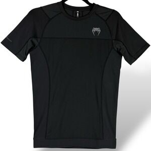 Venum G-Fit Air Rashguard Shirt Men's LG Black Short Sleeve MMA BJJ Compression